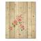 Designart - Retro Drawing of Flowers II - Vintage Print on Natural Pine Wood